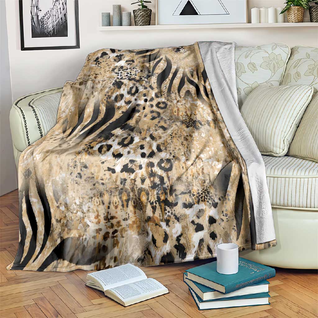African Wild Animal Skins Blanket Zebra Tiger Leopard Mix Skin - African Pride