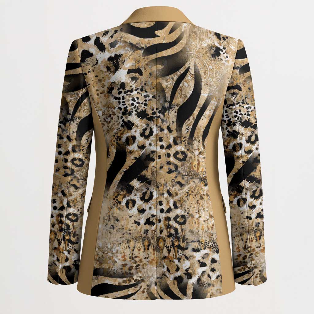 African Wild Animal Skins Blazer Zebra Tiger Leopard Mix Skin
