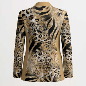 African Wild Animal Skins Blazer Zebra Tiger Leopard Mix Skin