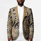 African Wild Animal Skins Blazer Zebra Tiger Leopard Mix Skin