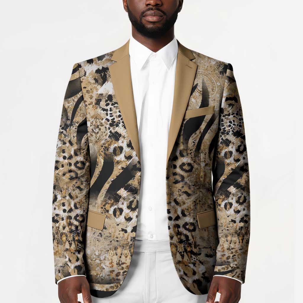African Wild Animal Skins Blazer Zebra Tiger Leopard Mix Skin