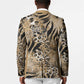 African Wild Animal Skins Blazer Zebra Tiger Leopard Mix Skin