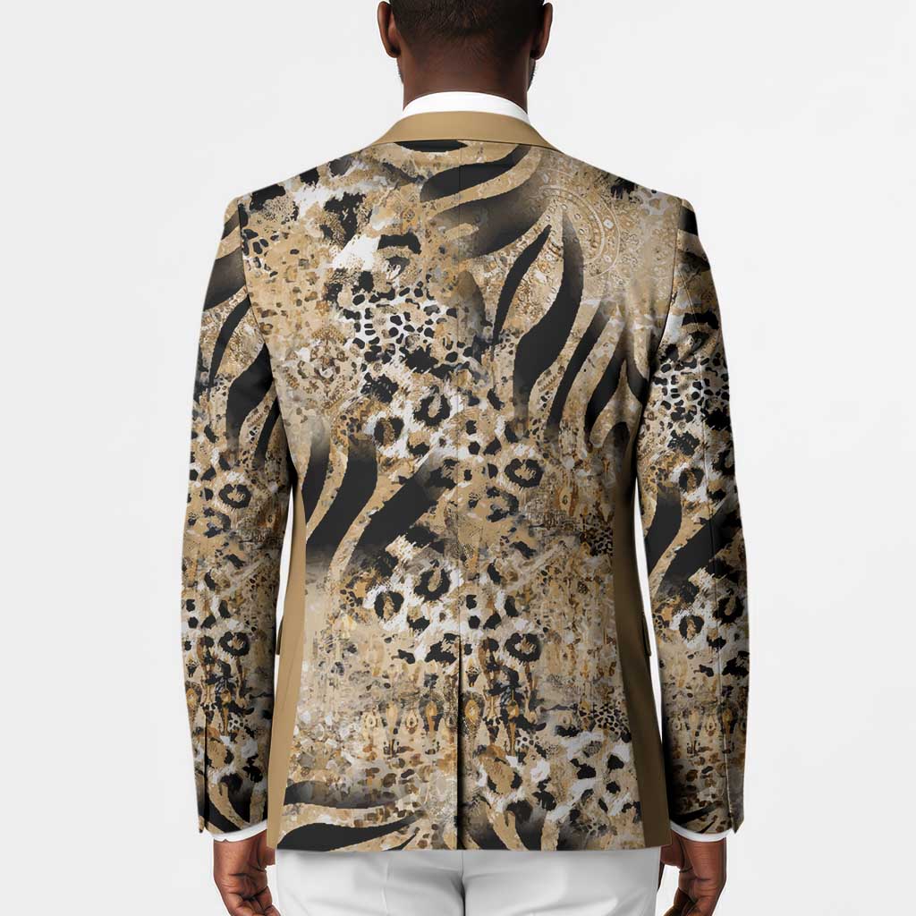 African Wild Animal Skins Blazer Zebra Tiger Leopard Mix Skin