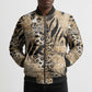 African Wild Animal Skins Bomber Puffer Jacket Zebra Tiger Leopard Mix Skin