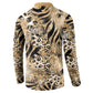 African Wild Animal Skins Button Sweatshirt Zebra Tiger Leopard Mix Skin