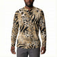 African Wild Animal Skins Button Sweatshirt Zebra Tiger Leopard Mix Skin