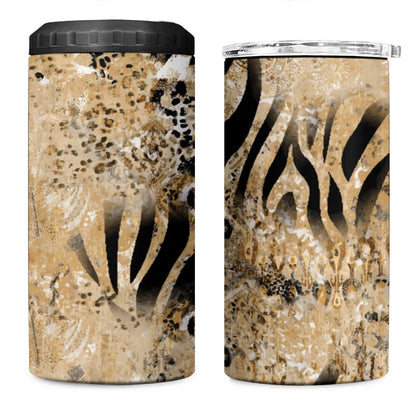 African Wild Animal Skins 4 in 1 Can Cooler Tumbler Zebra Tiger Leopard Mix Skin - African Pride
