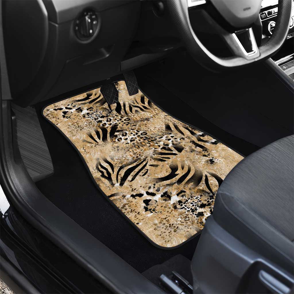 African Wild Animal Skins Car Mats Zebra Tiger Leopard Mix Skin - African Pride