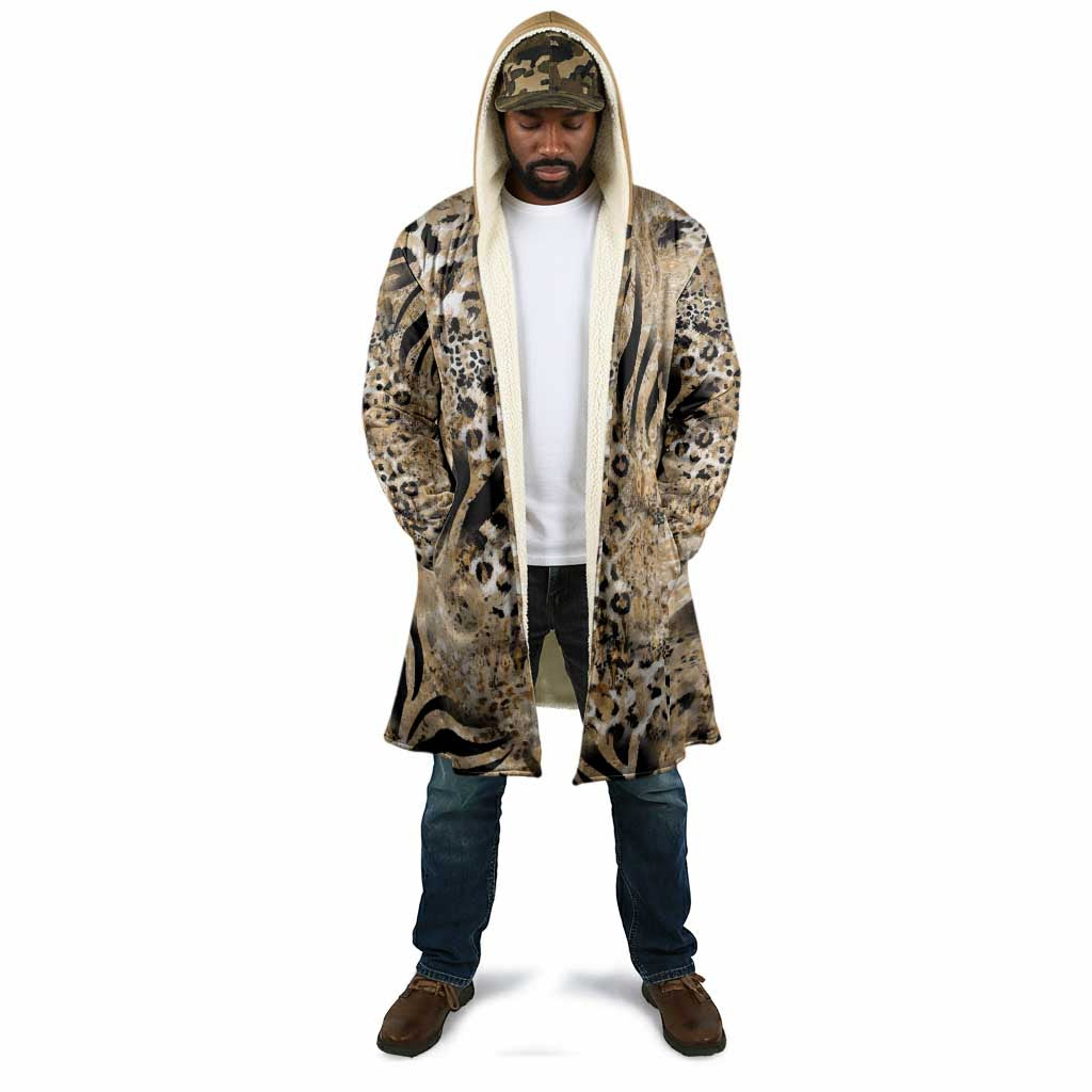 African Wild Animal Skins Cloak Zebra Tiger Leopard Mix Skin