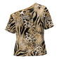 African Wild Animal Skins Cross Shoulder Shirt Zebra Tiger Leopard Mix Skin