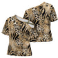African Wild Animal Skins Cross Shoulder Shirt Zebra Tiger Leopard Mix Skin
