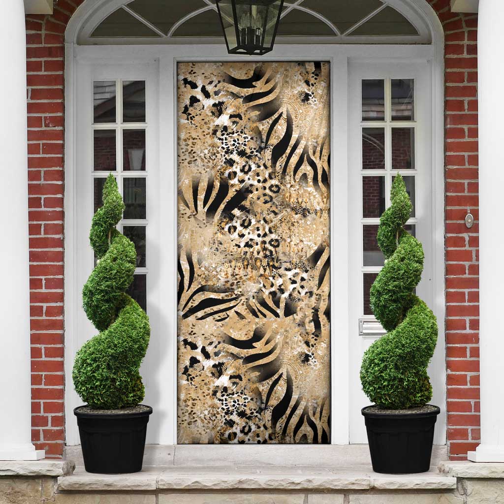 African Wild Animal Skins Door Cover Zebra Tiger Leopard Mix Skin