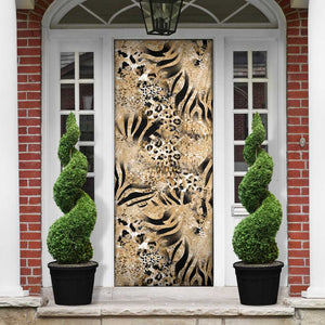 African Wild Animal Skins Door Cover Zebra Tiger Leopard Mix Skin