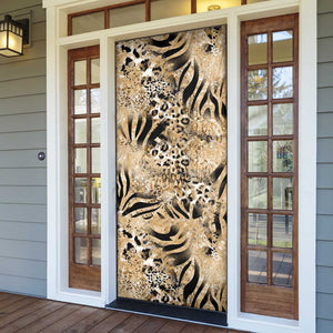 African Wild Animal Skins Door Cover Zebra Tiger Leopard Mix Skin