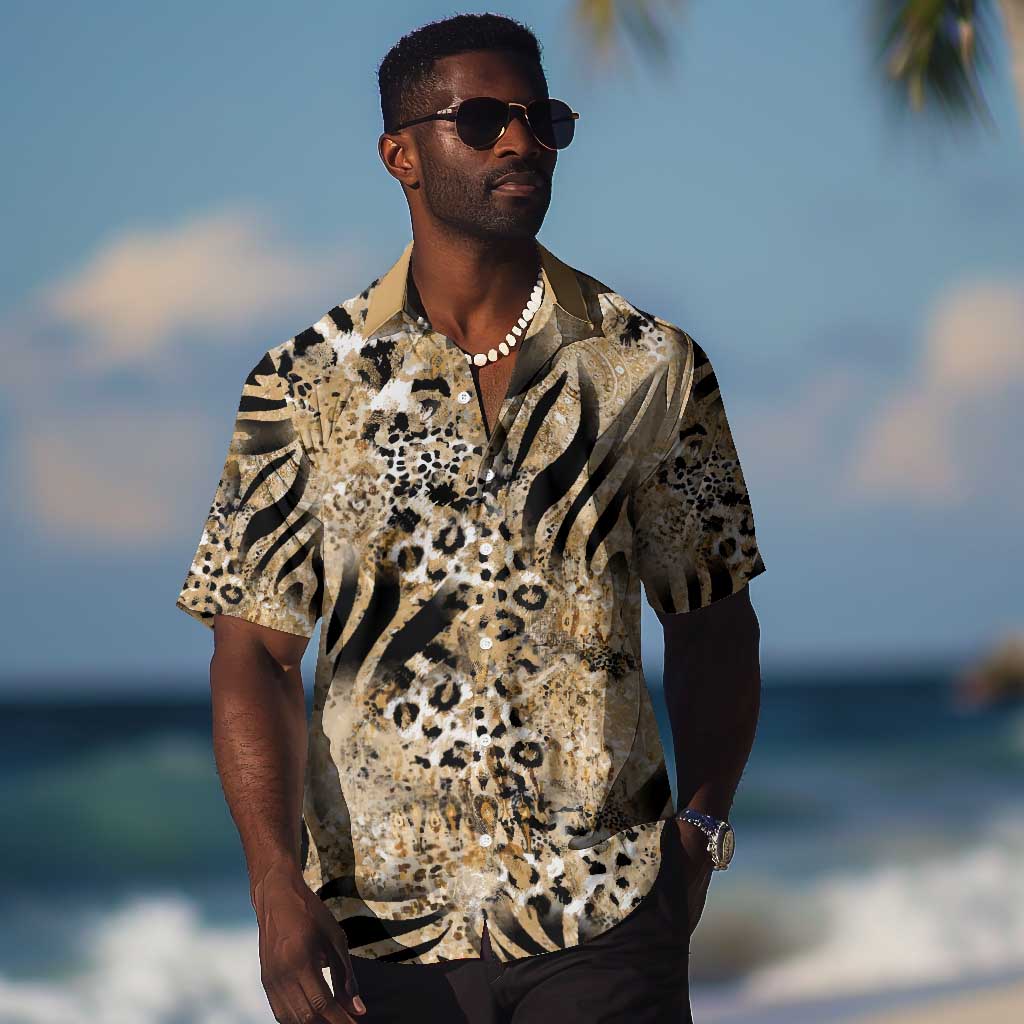 African Wild Animal Skins Hawaiian Shirt Zebra Tiger Leopard Mix Skin - African Pride
