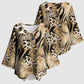 African Wild Animal Skins Kimono Sleeve Blouse Zebra Tiger Leopard Mix Skin
