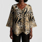 African Wild Animal Skins Kimono Sleeve Blouse Zebra Tiger Leopard Mix Skin