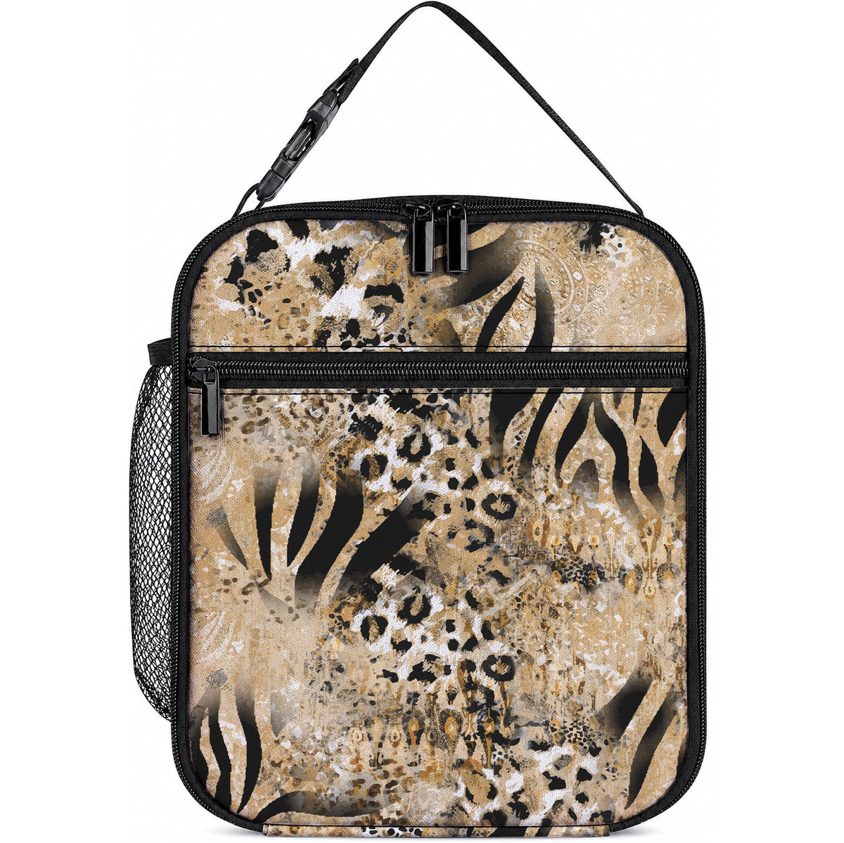 African Wild Animal Skins Lunch Bag Zebra Tiger Leopard Mix Skin