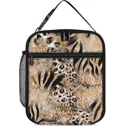 African Wild Animal Skins Lunch Bag Zebra Tiger Leopard Mix Skin