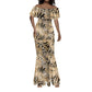 African Wild Animal Skins Mermaid Dress Zebra Tiger Leopard Mix Skin - African Pride