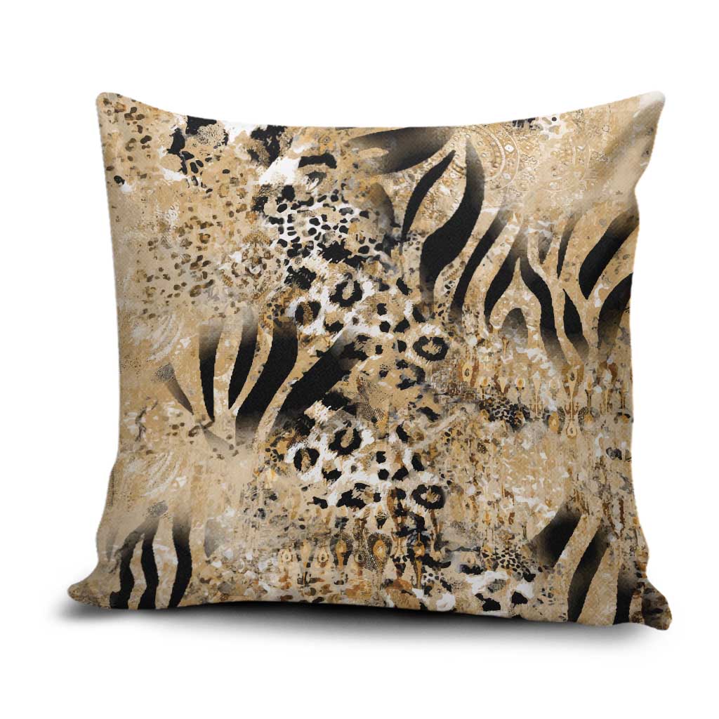 African Wild Animal Skins Pillow Cover Zebra Tiger Leopard Mix Skin