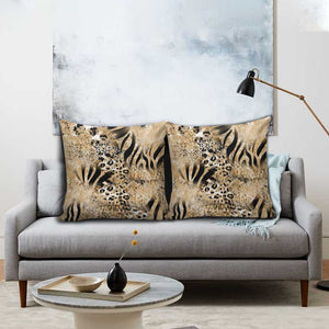 African Wild Animal Skins Pillow Cover Zebra Tiger Leopard Mix Skin