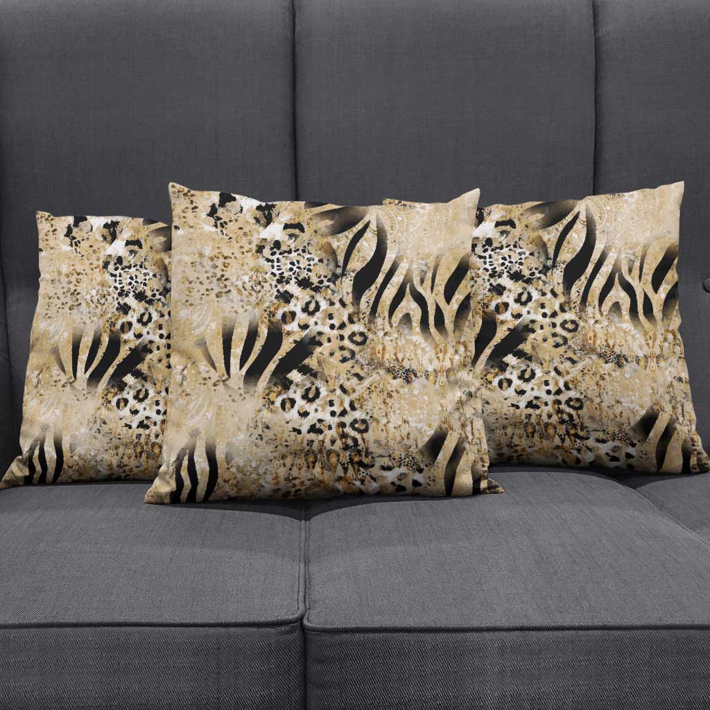 African Wild Animal Skins Pillow Cover Zebra Tiger Leopard Mix Skin