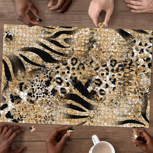 African Wild Animal Skins Puzzle Zebra Tiger Leopard Mix Skin