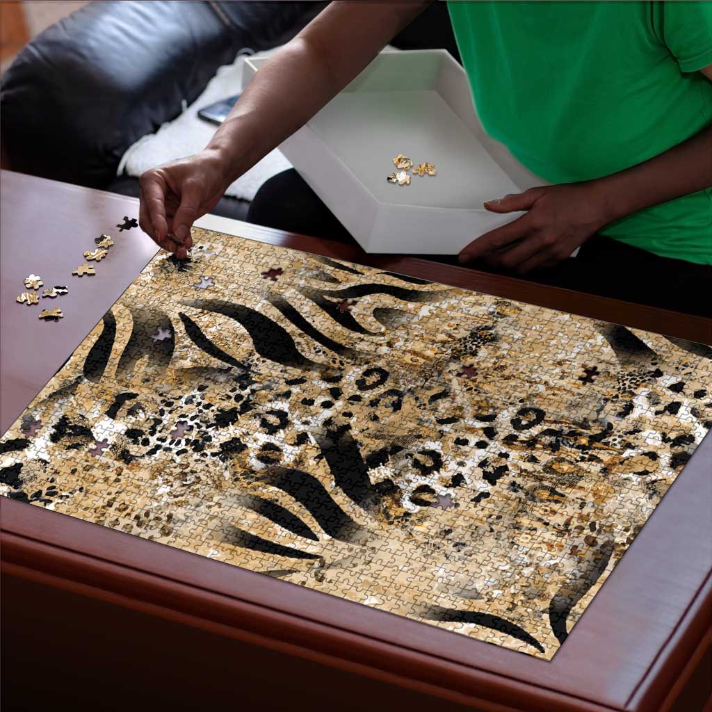 African Wild Animal Skins Puzzle Zebra Tiger Leopard Mix Skin