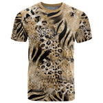 African Wild Animal Skins T shirt Zebra Tiger Leopard Mix Skin - African Pride
