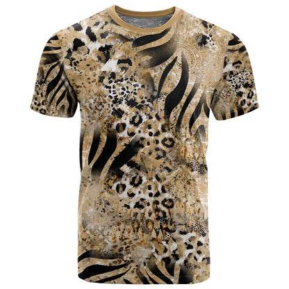 African Wild Animal Skins T shirt Zebra Tiger Leopard Mix Skin - African Pride