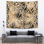 African Wild Animal Skins Tapestry Zebra Tiger Leopard Mix Skin - African Pride