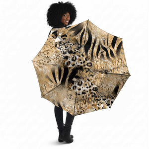 African Wild Animal Skins Umbrella Zebra Tiger Leopard Mix Skin