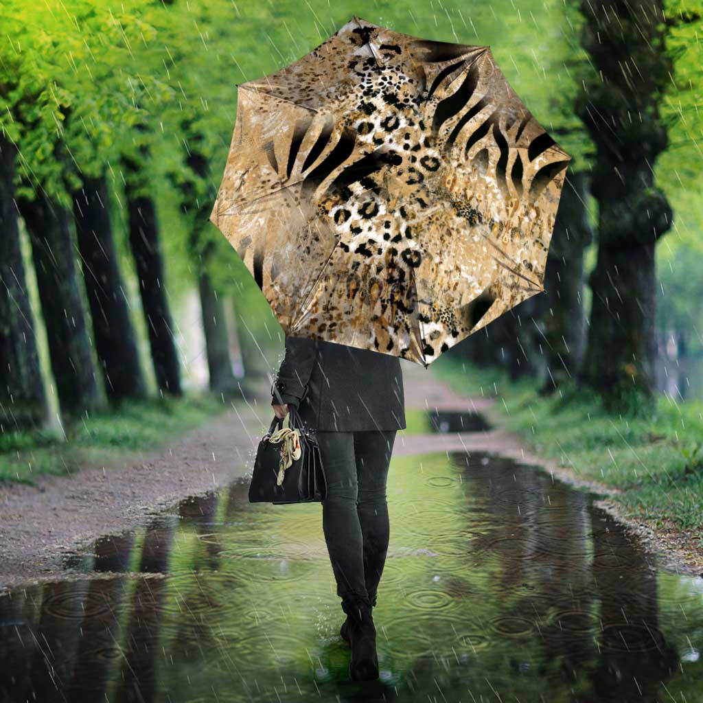 African Wild Animal Skins Umbrella Zebra Tiger Leopard Mix Skin