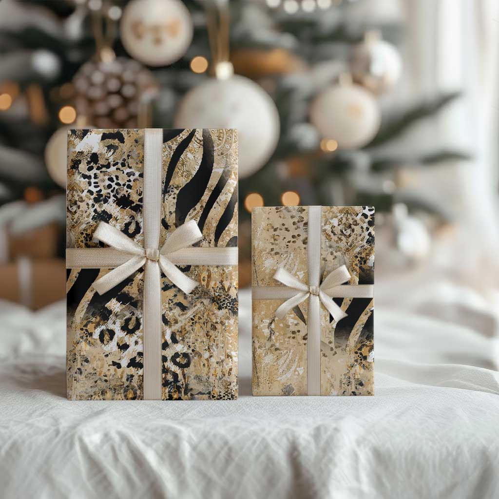 African Wild Animal Skins Wrapping Paper Zebra Tiger Leopard Mix Skin - African Pride