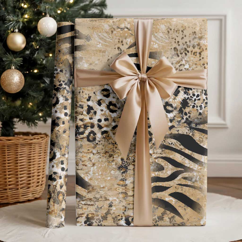 African Wild Animal Skins Wrapping Paper Zebra Tiger Leopard Mix Skin - African Pride