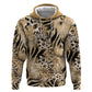 African Wild Animal Skins Zip Hoodie Zebra Tiger Leopard Mix Skin - African Pride
