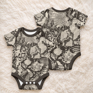 African Wild Animal Skins Baby Onesie Snake and Crocodile Mix Skin