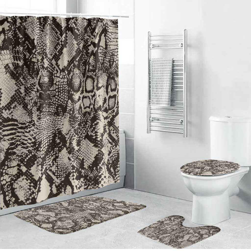 African Wild Animal Skins Bathroom Set Snake and Crocodile Mix Skin