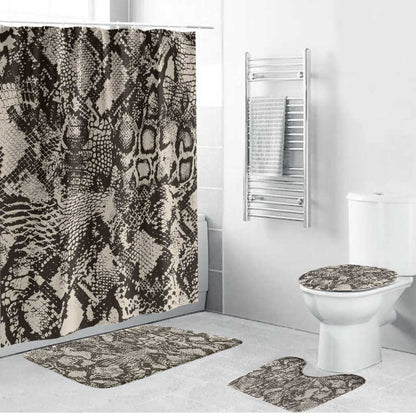 African Wild Animal Skins Bathroom Set Snake and Crocodile Mix Skin