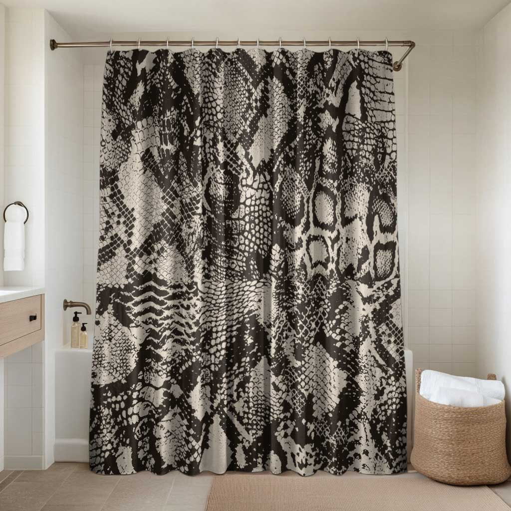 African Wild Animal Skins Bathroom Set Snake and Crocodile Mix Skin