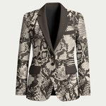 African Wild Animal Skins Blazer Snake and Crocodile Mix Skin