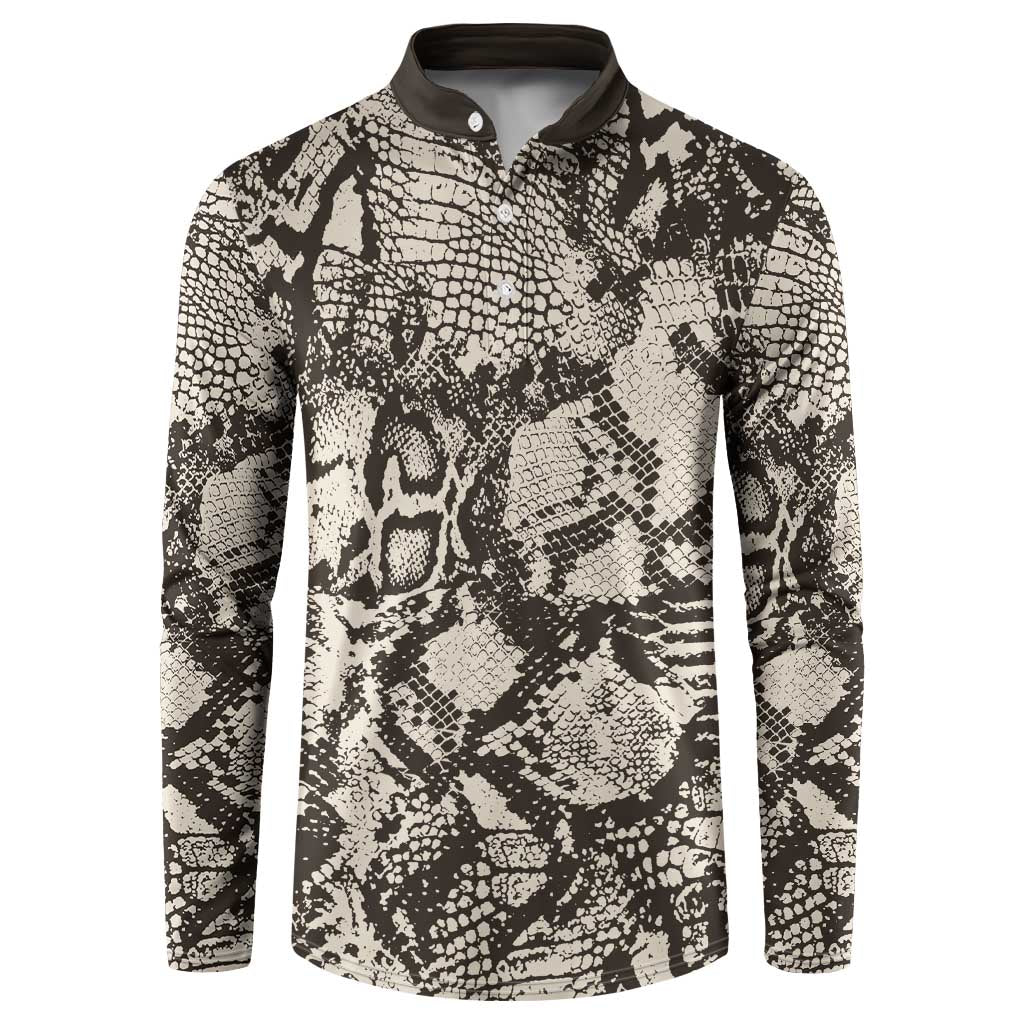 African Wild Animal Skins Button Sweatshirt Snake and Crocodile Mix Skin
