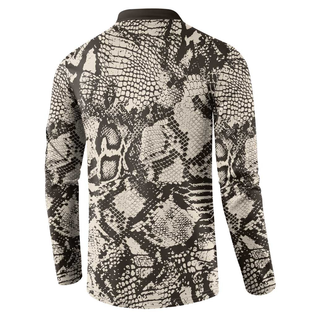 African Wild Animal Skins Button Sweatshirt Snake and Crocodile Mix Skin