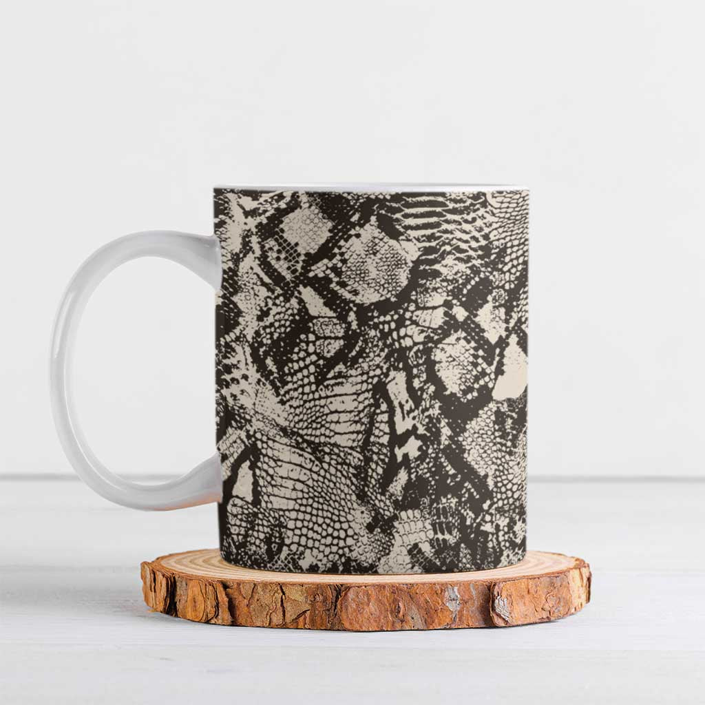 African Wild Animal Skins Ceramic Mug Snake and Crocodile Mix Skin