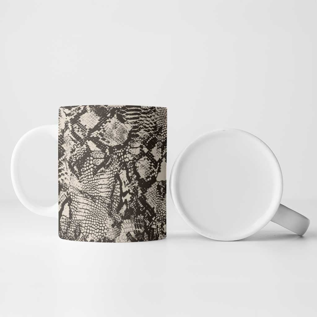 African Wild Animal Skins Ceramic Mug Snake and Crocodile Mix Skin