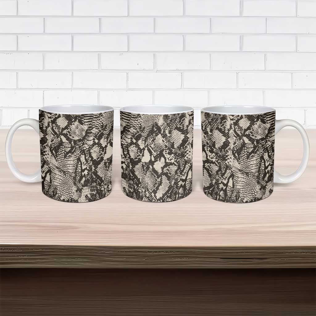 African Wild Animal Skins Ceramic Mug Snake and Crocodile Mix Skin
