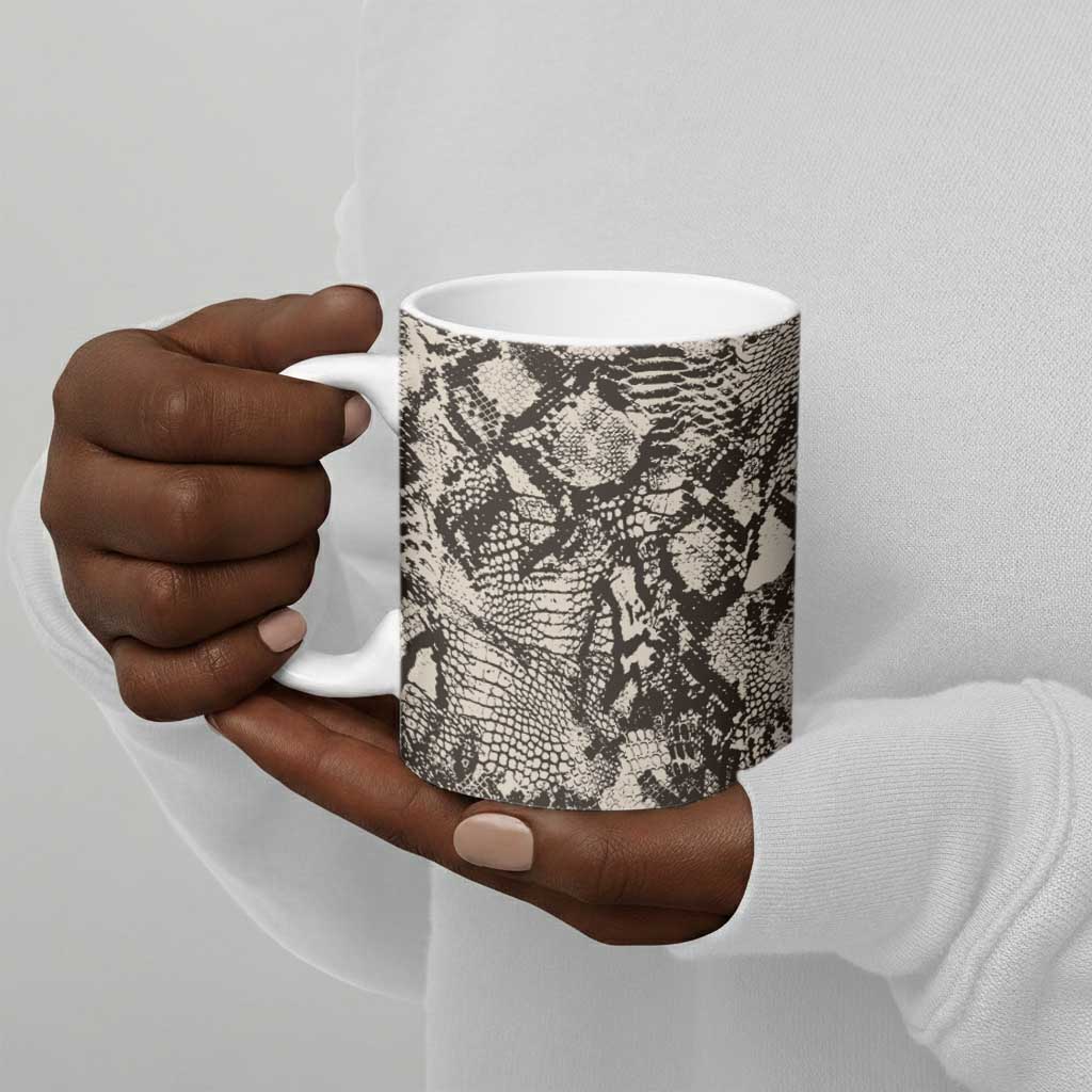 African Wild Animal Skins Ceramic Mug Snake and Crocodile Mix Skin