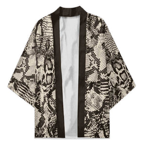 African Wild Animal Skins Kimono Snake and Crocodile Mix Skin
