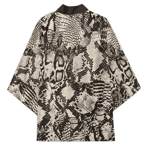 African Wild Animal Skins Kimono Snake and Crocodile Mix Skin